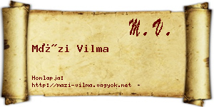Mázi Vilma névjegykártya
